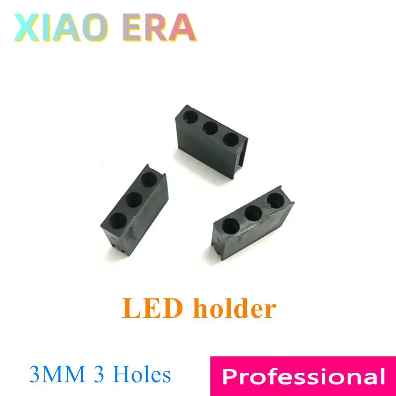 1000PCS 3mm LED holder Black plastic holder 3 holes F3 Tri-hole Without led Square Lamppost Lamp holder Three holes