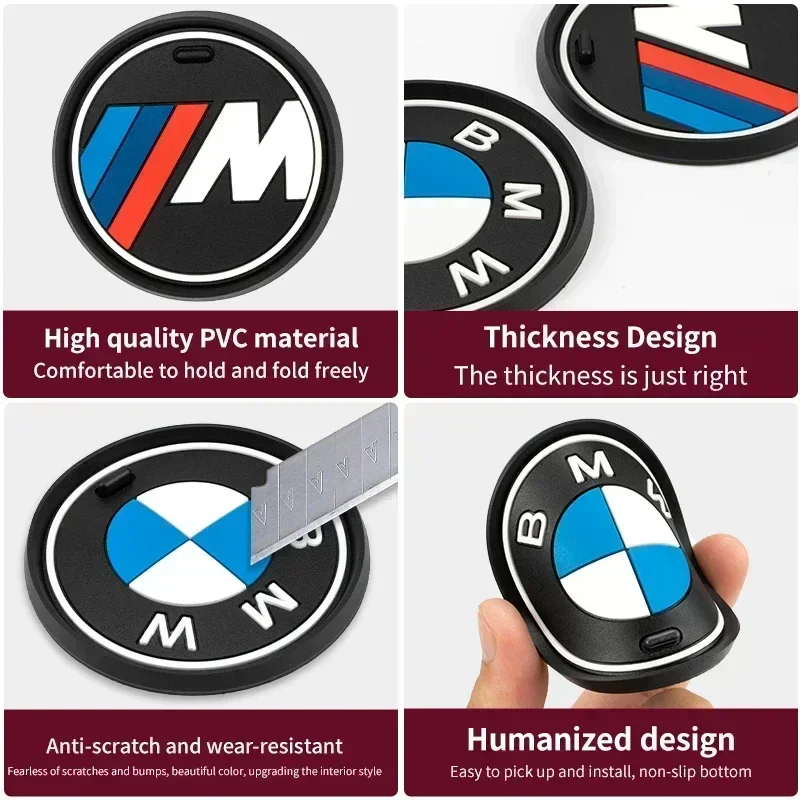 

-Silicone Car Coaster Cup Holder Coasters Center Console Drink Insert Mats For BMW X3 X5 G32 F10 F20 F30 F34 F36 F15 E90 G20 G30