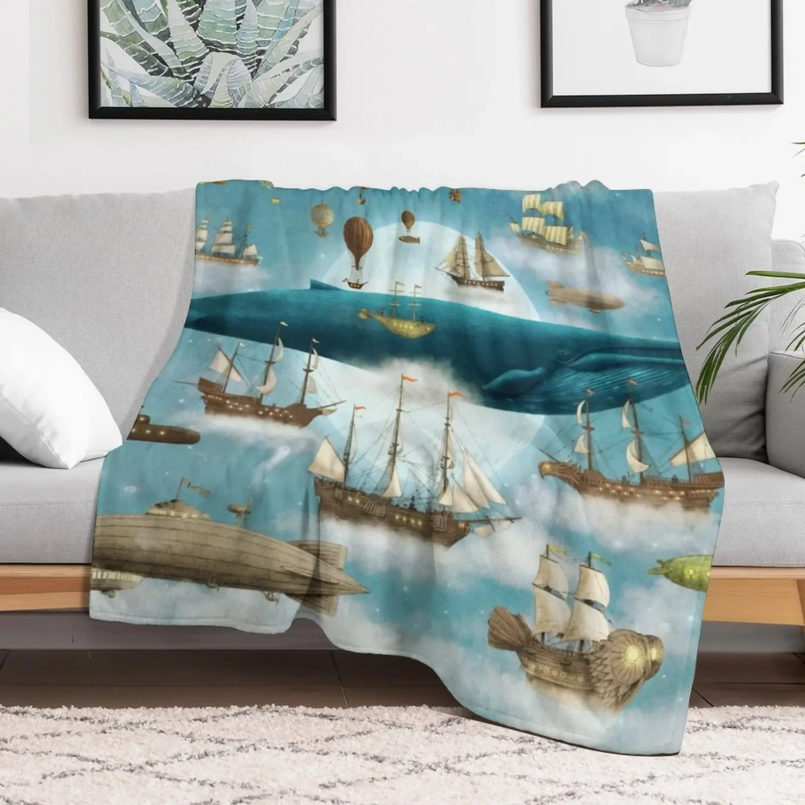 Ocean Meets Sky - Book Throw Blanket Soft Warm Blanket Gift for Men Women Adults