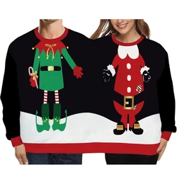 Funny Couple Sweatshirt Two Person Christmas Hoodie Pullover Tops Womens and Mens Conjoined Twin Sweatshirt