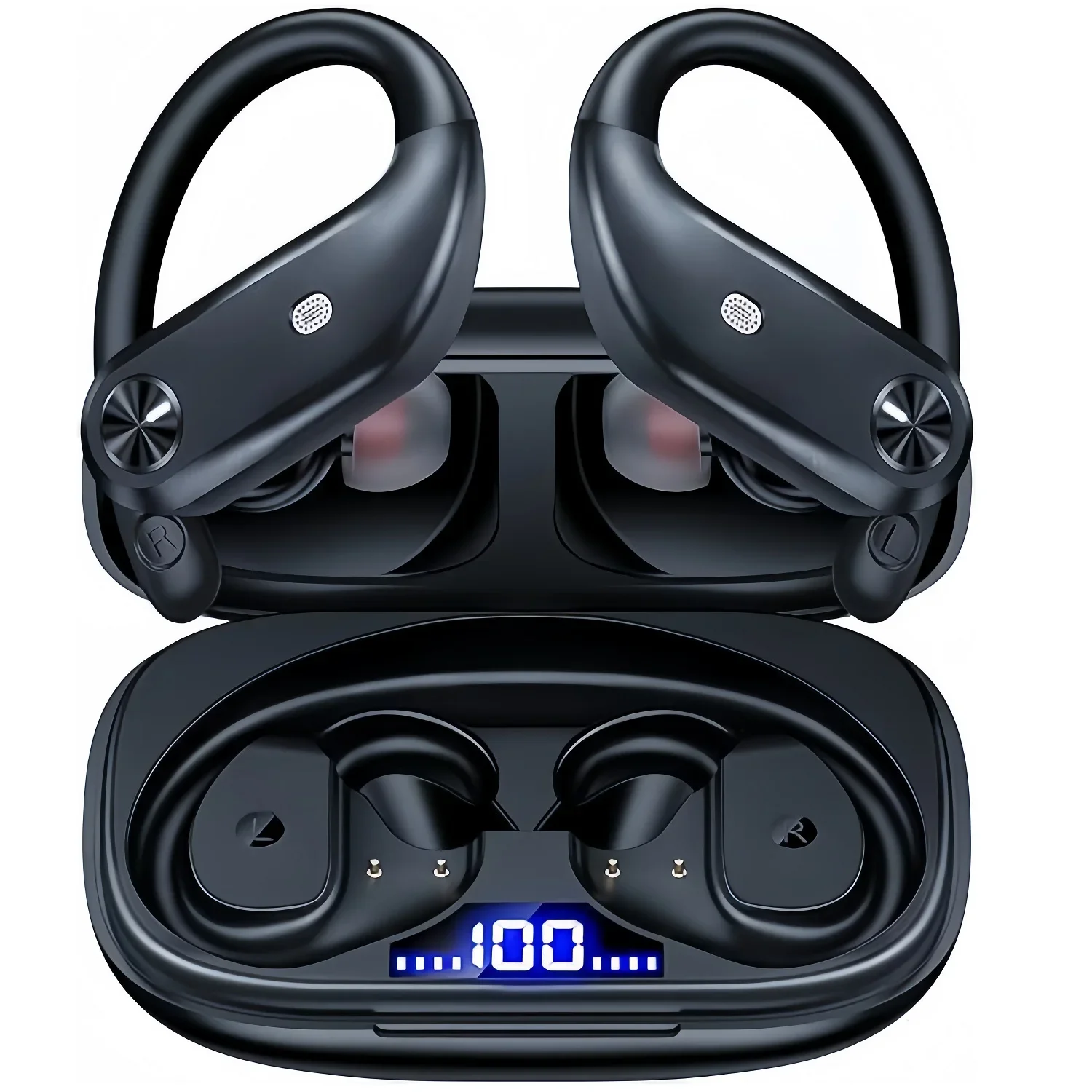 

Wireless Bluetooth Headphone Built-in Mic BT5.4 Earphones Waterproof Over-Ear Earhook Headset For Sports Running Workout Fitness