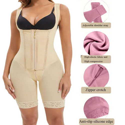 Imagen 2 del producto Fajas Colombianas Post moldeadoras de abdomen para mujer, moldeador de cuerpo completo, entrenador de cintura firme, ropa moldeadora de alta compresión, reductor y moldeador