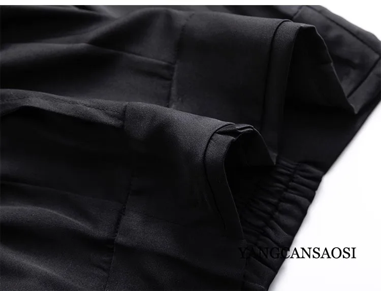 Pocket Design 93% Natural Mulberry Silk Elastic Double Qiao Satin Black Drape Comfortable Women's Fashionable Casual Pants
