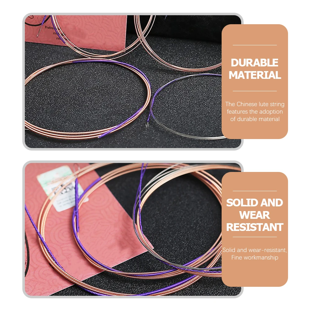 

4pcs Chinese Lute Strings Replacement Steel Strings For Pipa Wear-Resistant Practice Durable Oxidation-Resistant Musical