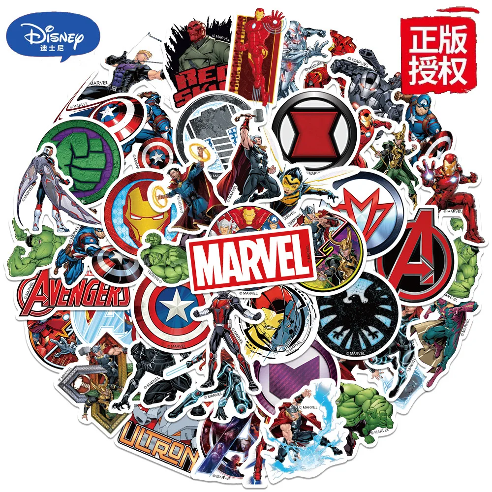 Disney Marvel The Avengers Cute Super Hero Cartoon Stickers Graffiti Decals Laptop Car Bike Toy Sticker for Kids