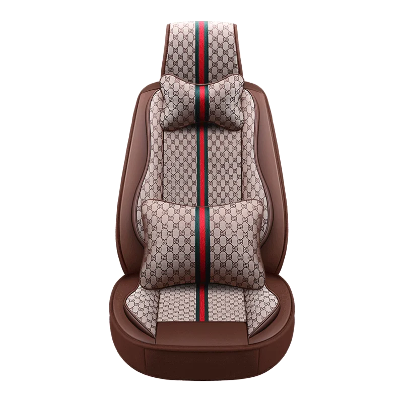 car interior accessories universal size luxury leather car seat cover set 3d branded designer full set for mercedes benz bmw