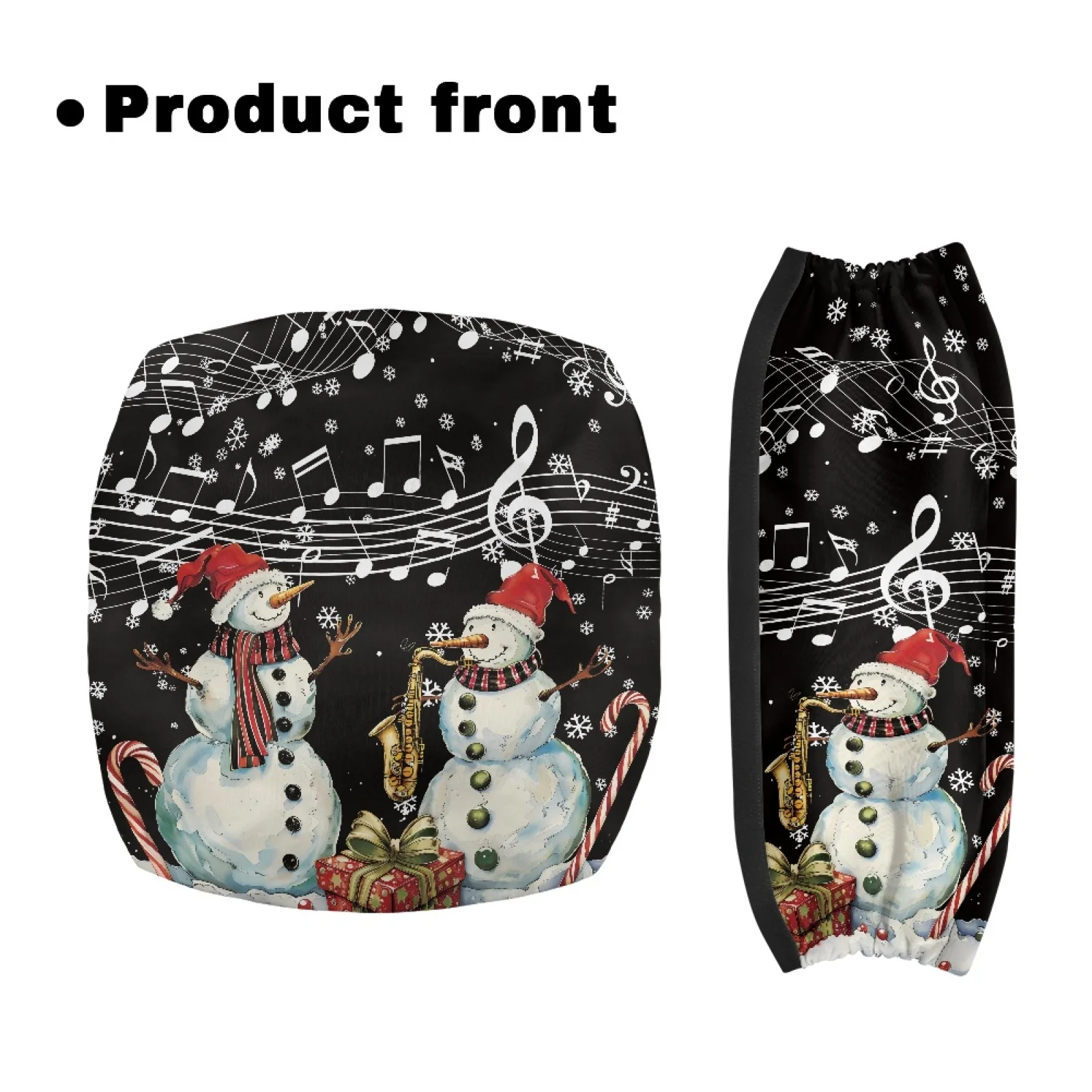 Coloranimal Snowmen Musical Notes 2 Pieces Set Walker Seat Cushion Easy to Install Rollator Seat Cover for Womens