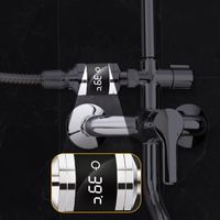 LED Digital Display Water Temperature Monitor Silvery Multifunctional Shower Water Thermometer 5-85℃ High-precision