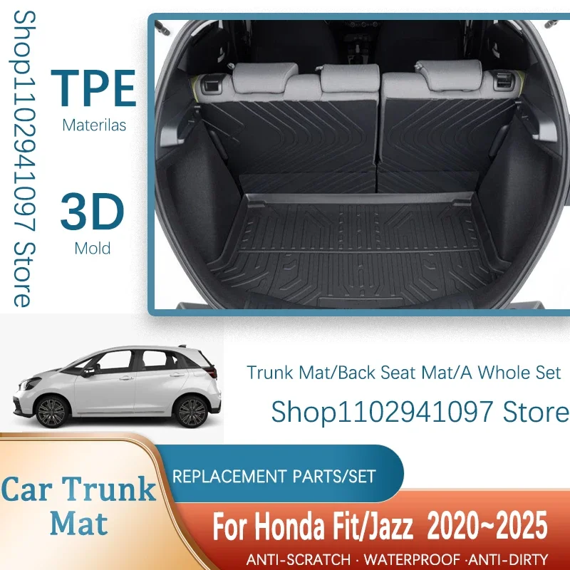 

Car Rear Trunk Mats For Honda Jazz Fit GR GS MK4 2020 2021 2022 2023 2024 2025 Waterproof Cargo Covers Boot Pad Auto Accessories