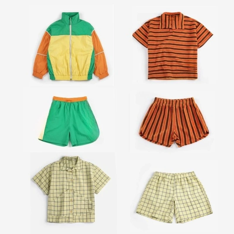 

Детский комплект 2026: Новая весенняя коллекция для мальчиков – рубашки в клетку, шорты, куртки, пальто