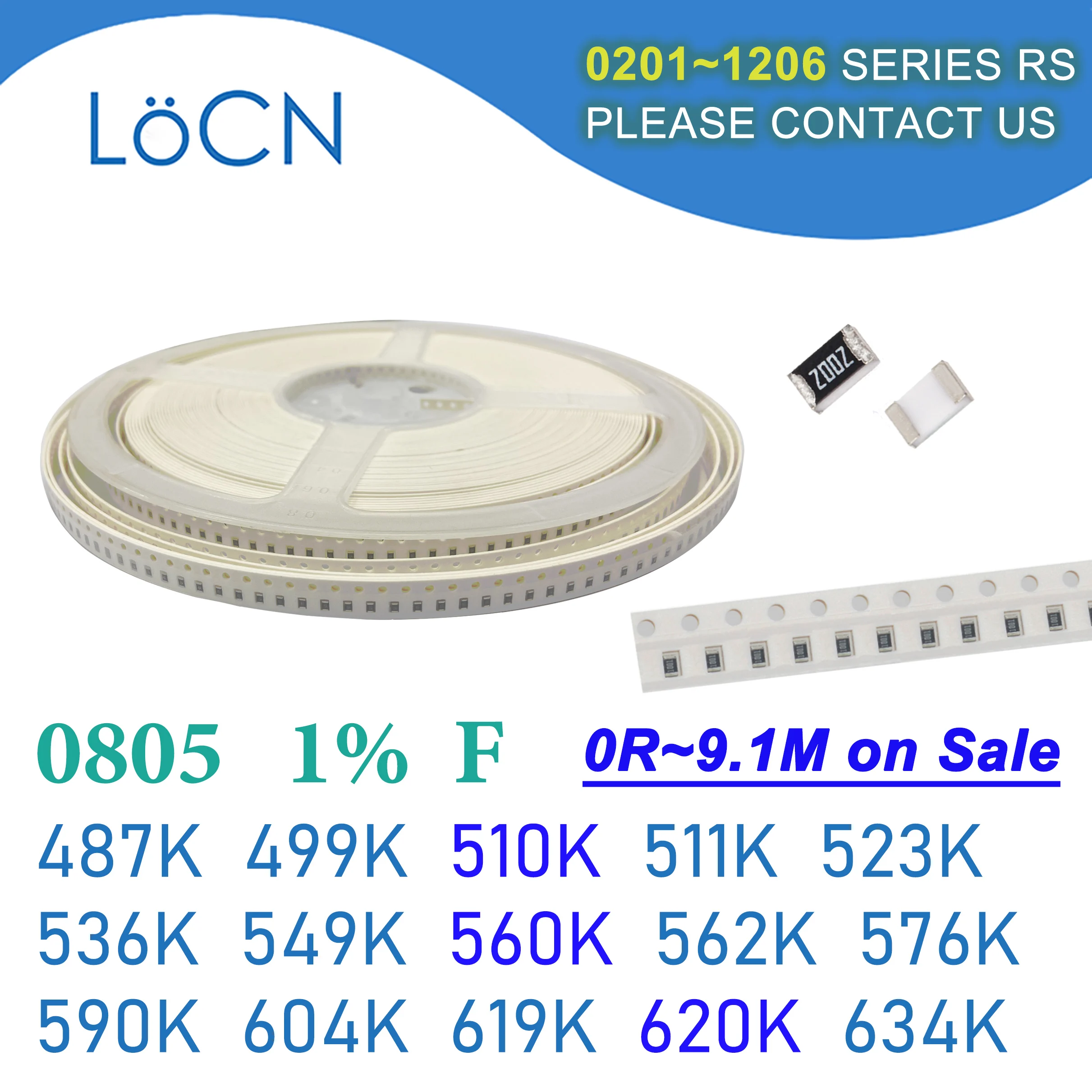 0805 1% 5000PCS Resistore SMD F 487K 499K 510K 511K 523K 536K 549K 560K 562K 576K 590K 604K 619K 620K 634K 2012 OHM