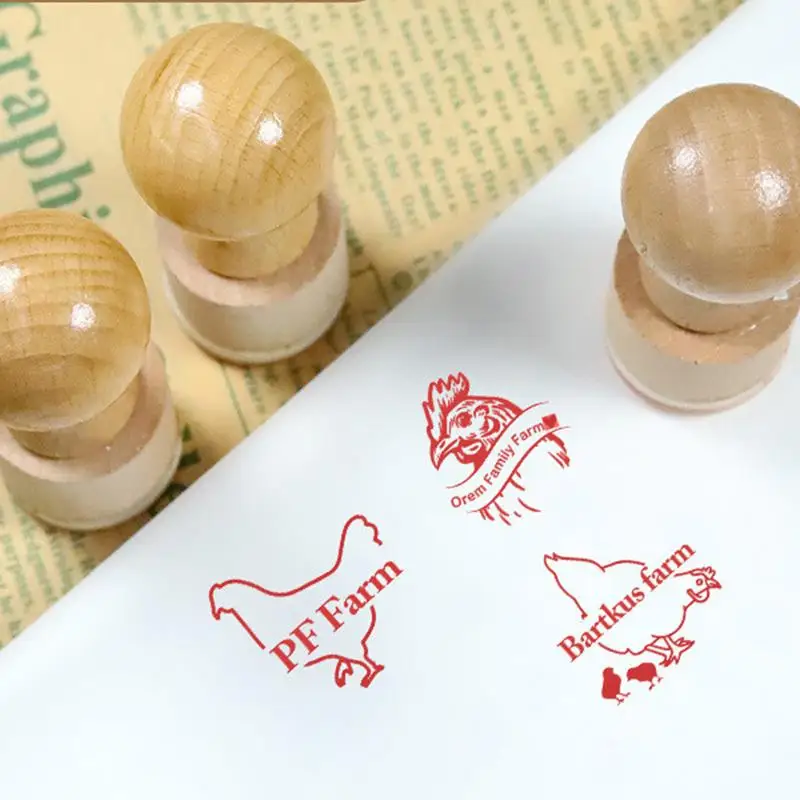 Egg Stamper For Chicken Eggs Chicken Egg Rubber Stamper Egg Labels Wooden Stamps Multi-Functional Fresh Egg Markers Exquisite