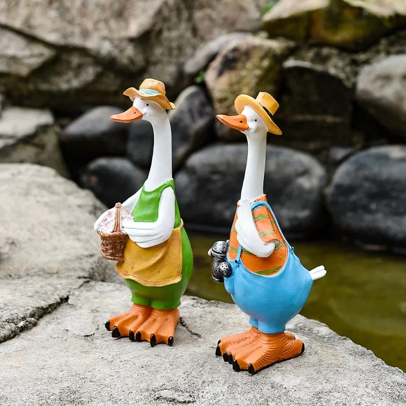 Creative Cartoon Duck Animal Resin Ornaments Outdoor Craft American Country Garden Garden Garden Decoration Landscape Angel