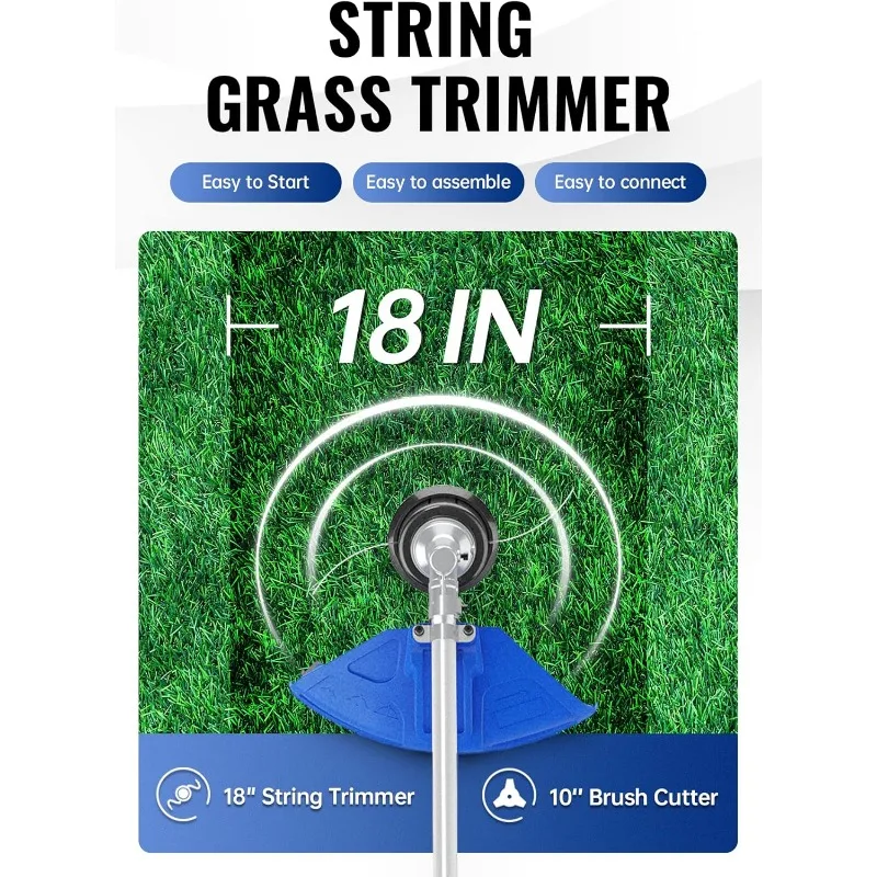 3 In 1 String Trimmer/Edger 18 ''Met 10'' Bosmaaier, Rubberen Handvat En Schouderband Inbegrepen