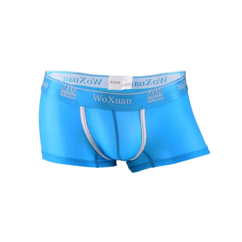 

Men Sexy Ice Silk Seamless Boxer Pouch Sleepwear Breathable Underwear Shorts Comfortable Bulge Panties Underpants