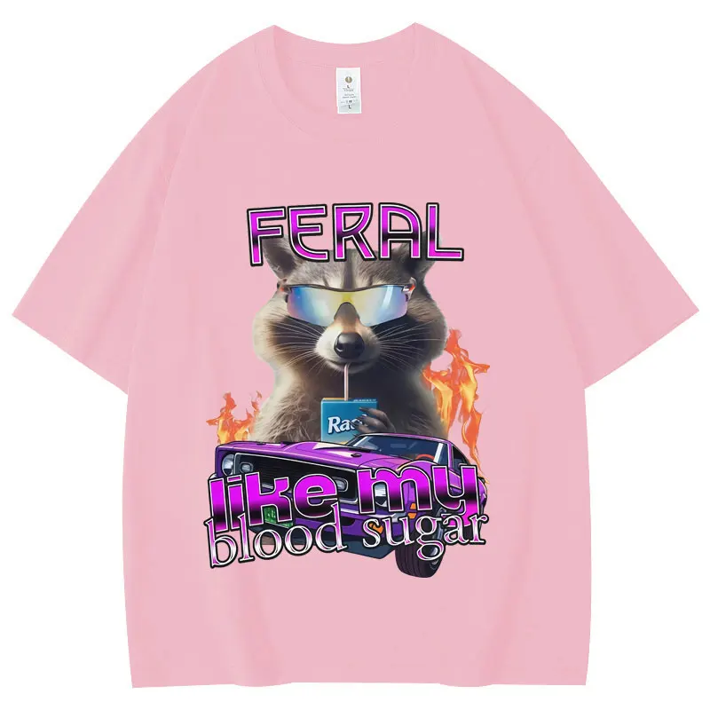 Funny Diabetes Raccoon Meme Graphic T Shirts Women Clothing Fashion Y2k T-shirt Summer Casual T-shirts Graphic T Shirts Y2K Top