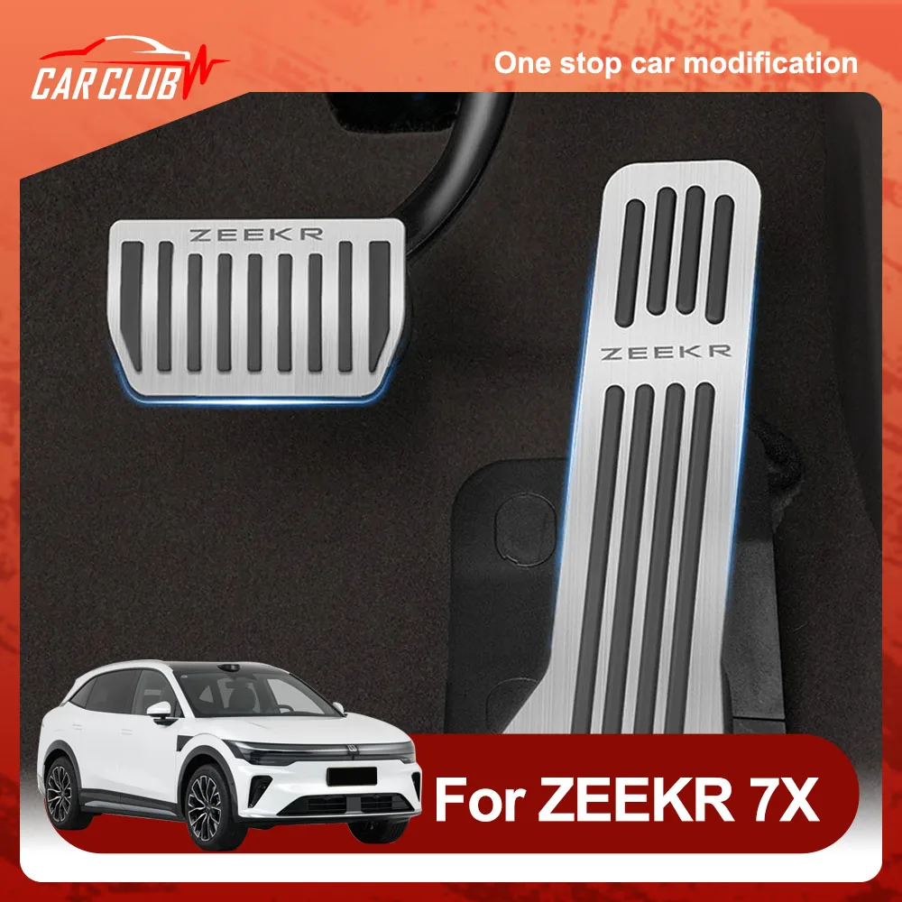 2 Pcs Accelerator And Brake Pedals Fit For ZEEKR 7X 2026 2027 Stainless Steel Anti Slip Foot Pedal Car Modification Parts