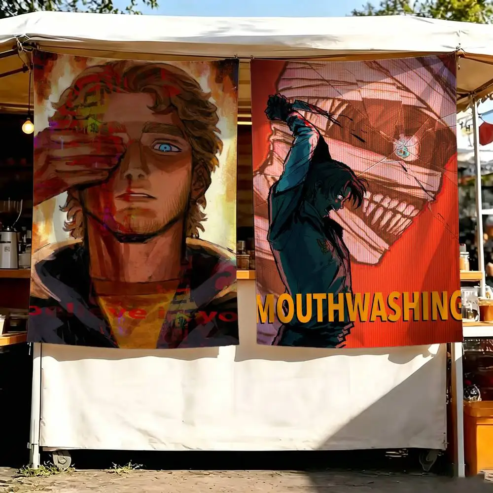 Game M-Mouthwashing Flag Digital Printing Banner for Garage Wall Out Door Decoration