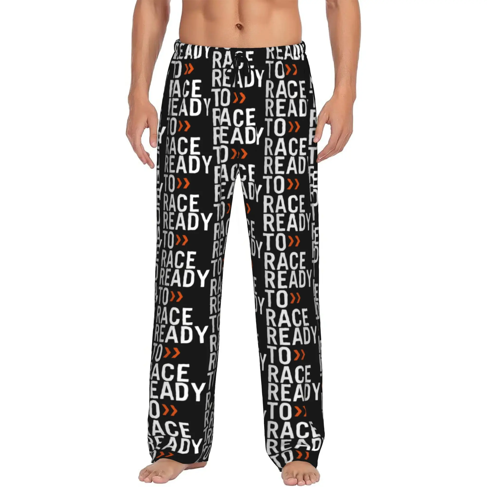 Custom Printed Men Ready To Race Pajama Pants Enduro Motocross Race Sleepwear Sleep Lounge Bottoms with Pockets - view 2