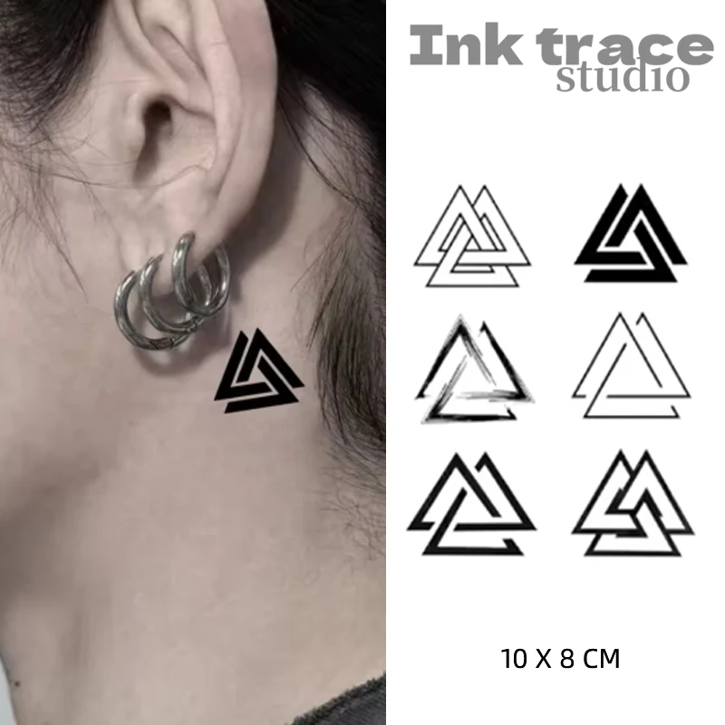 1/2PCS Geometry Temporary Tattoo,Lasts To 7-15 Days New Technology Magic Waterproof Semi Permanent Sticker.