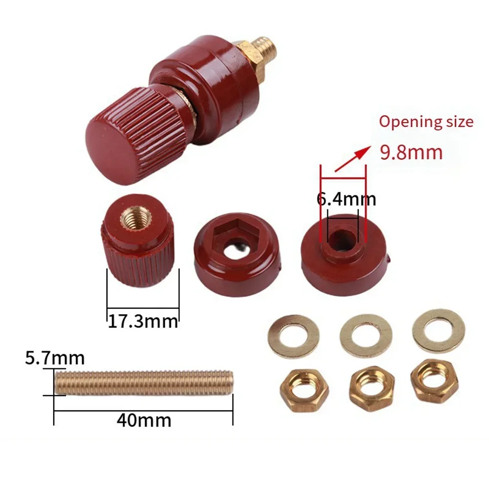 1 paio Binding Post M6 Allunga Filettatura 333 Tipo Binding Post In Ottone Per Macchine Saldatrici Morsettiera In Rame Puro Terminale Rotondo