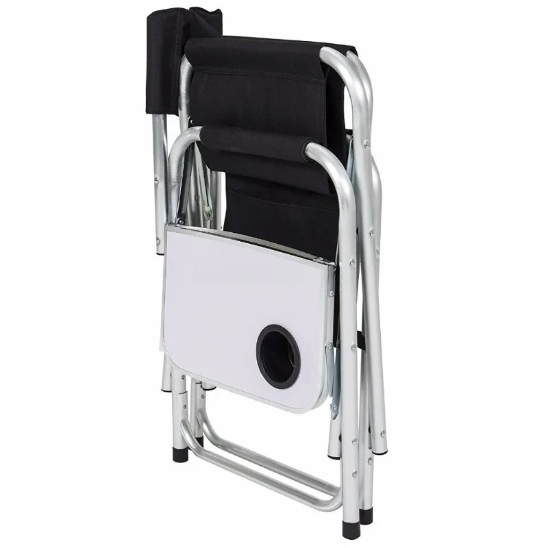 

High-back aluminum folding chairs, folding directors' chairs and portable camping chairs are easy to carry and store.
