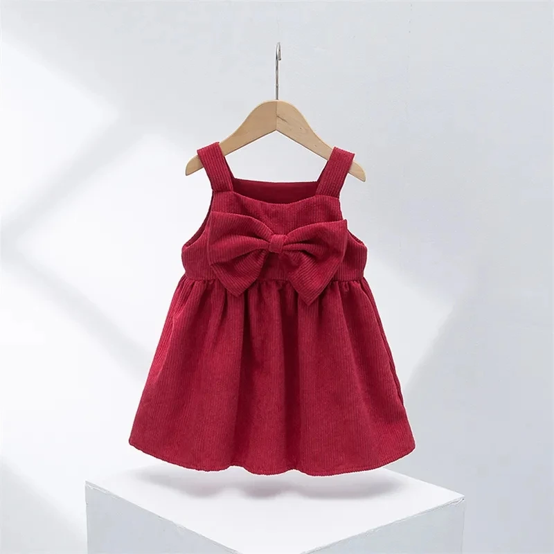 Girls Corduroy Dress Autumn Winter New Casual Korean Baby Sling Princess Dress Children Skirt