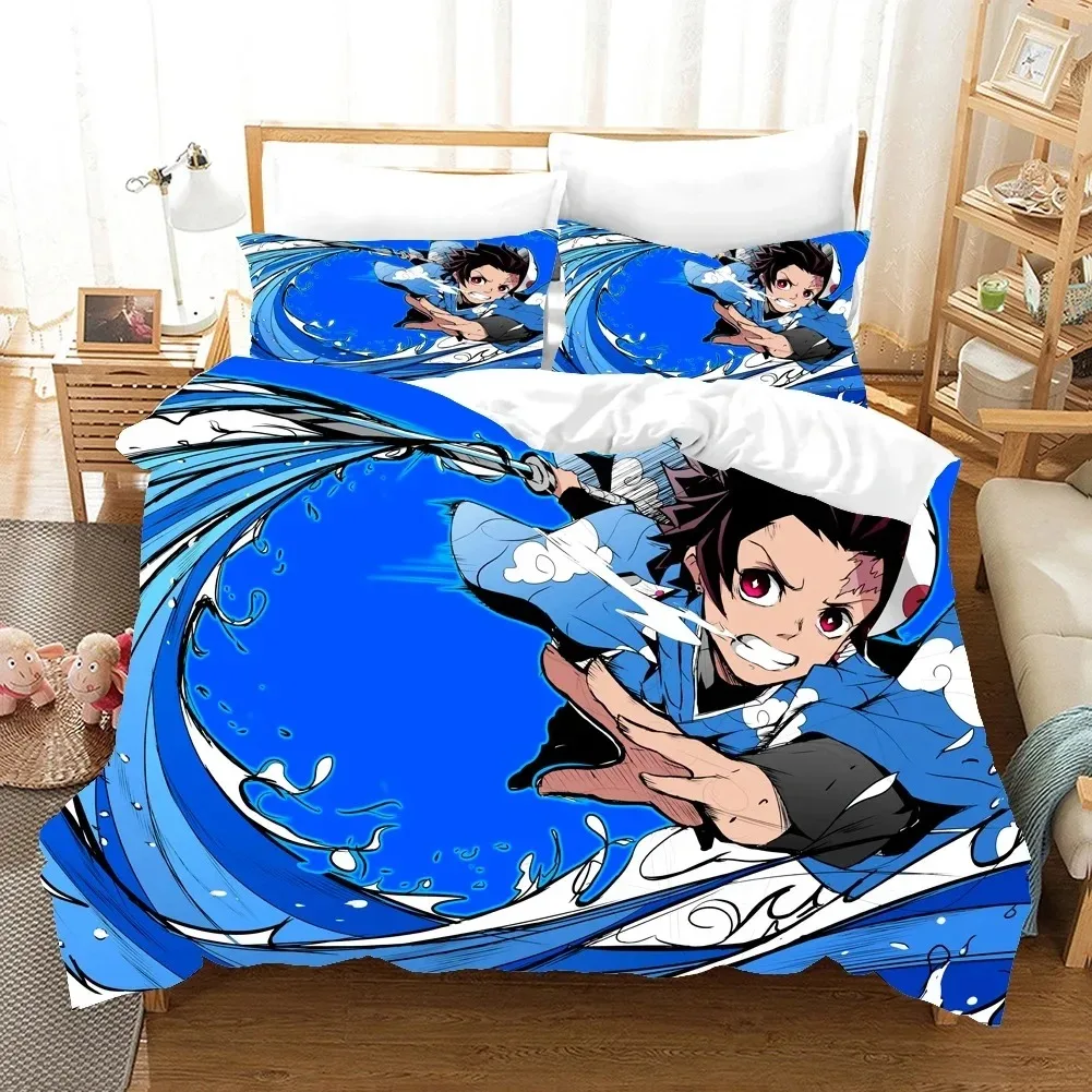 Fashion 3D Print Anime Ghost Killing Blade Bedding Sets Duvetcover Set With Pillowcase Twin Full Queen King Bedclothes Bed Linen