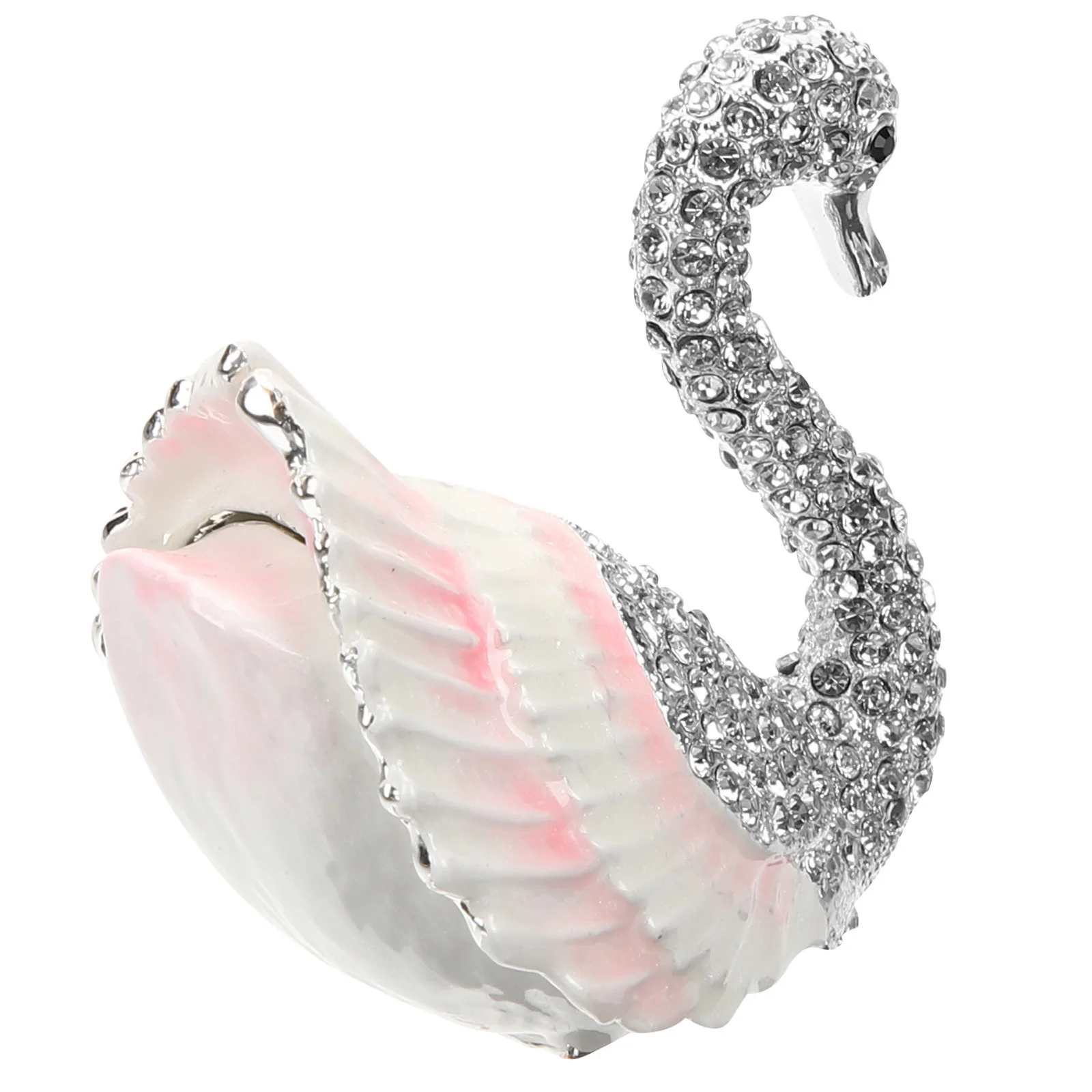 

Premium Swan Jewelry Container Durable Alloy Design Earring Necklace Holder Multi purpose Desktop Decorative Box Gift for Her