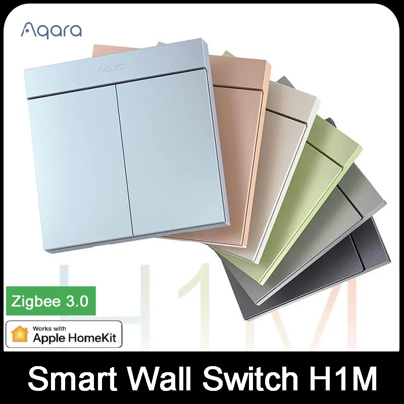 

Aqara Smart Wall Switch H1M with Neutral 6 Colors Wireless Key Light Switch Zigbee 3.0 Multiple Control Modes For Homekit