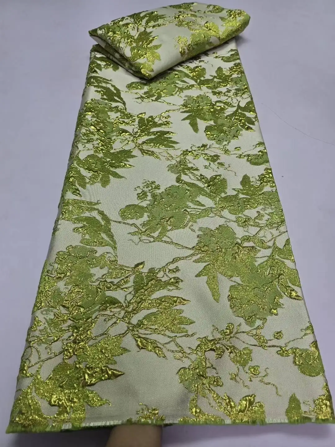 

2025 New African Brocade Jacquard Lace Fabric Nigerian Floral Organza Material French Tulle Cloth Tissus For Sewing Dress SZ891