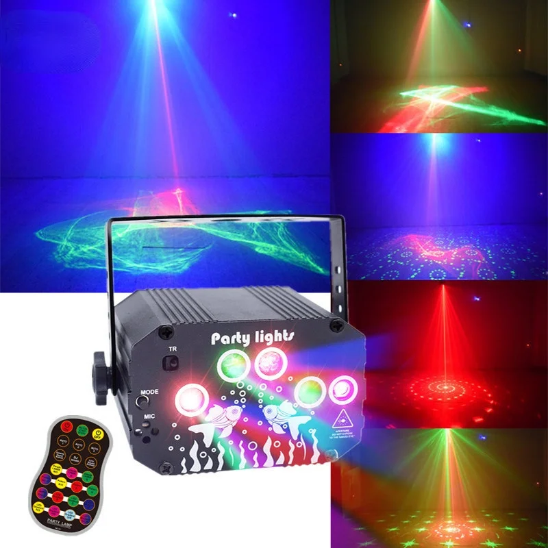 

New dream laser lamp dance table lamp bar KTV flash DJ voice controlled disco party projection lamp atmosphere lamp