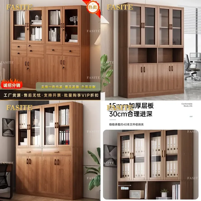 For Home Office Floor to Ceiling Bookshelf Integrated Wall Cabinet Dustproof Storage Locker Living Room File Organizer Space