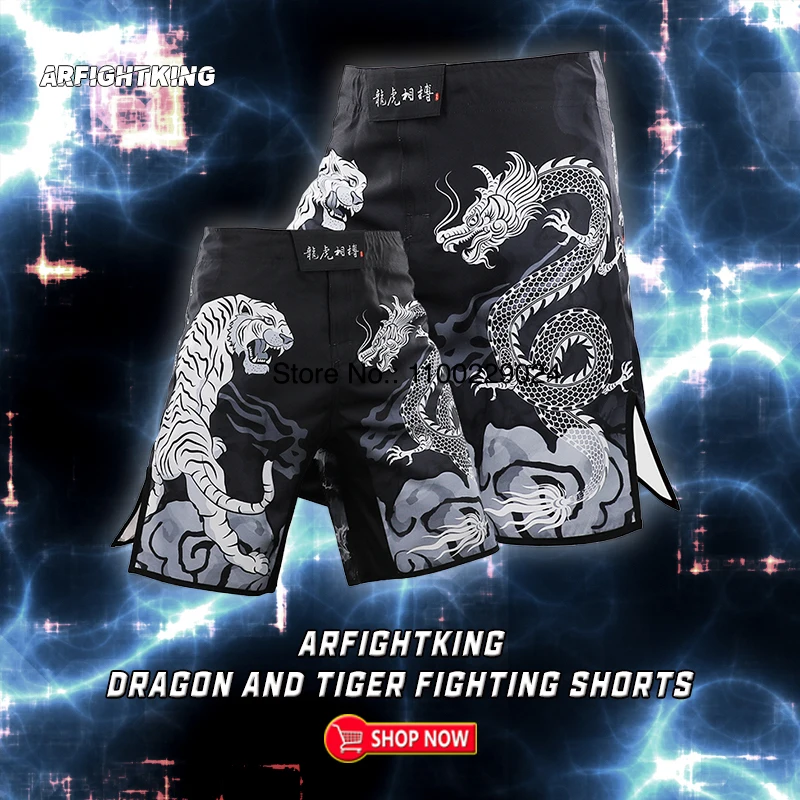 Crânio tigre muay thai mma shorts boxe sanda mma calças dos homens shorts de treinamento de fitness cobra barato jujitsu kickboxing luta shorts