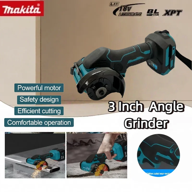 マキタ新型3インチブラシレスミニアングルグラインダー76mm電動コンパクトカットオフツール（18Vバッテリー対応）