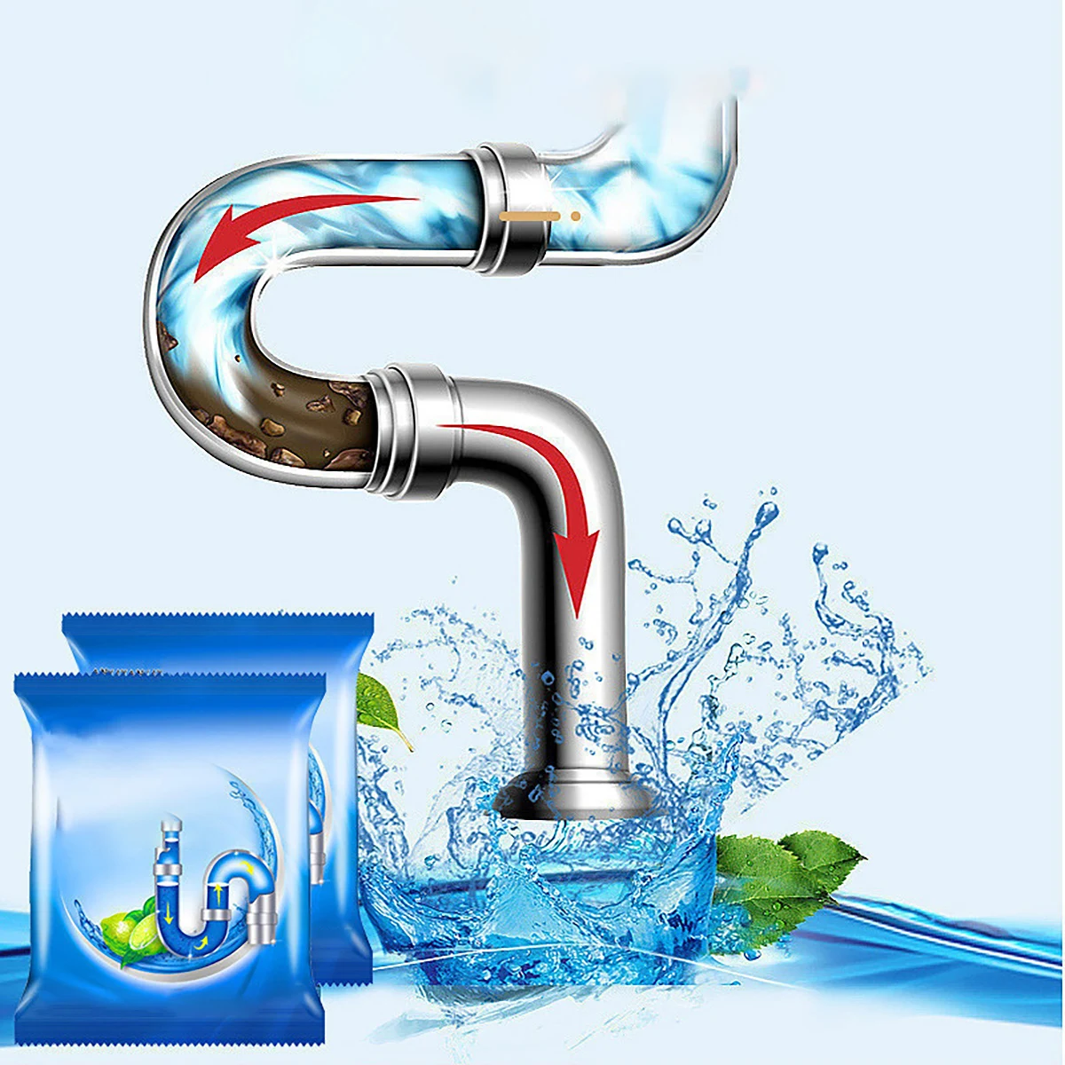 6 bags Household drain cleaner deodorant kitchen toilet bathtub sewer cleaning powder Pipe dredging tool Prevent blockage