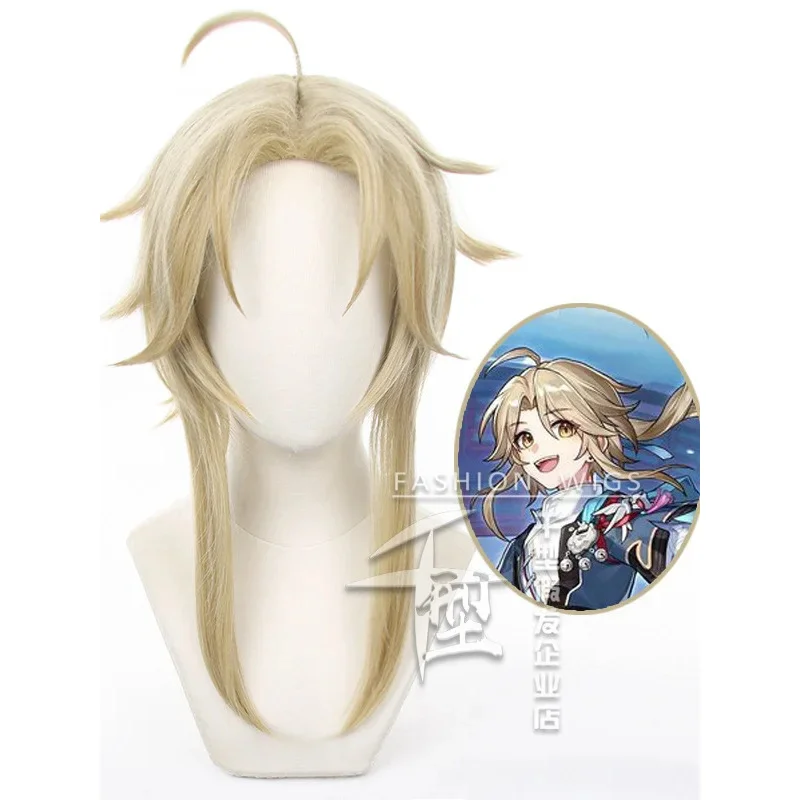 

NewYanqing Cosplay Wig Game Honkai: Star Rail 50cm Long Linen Brown Ponytail Wig Heat Resistant Synthetic Halloween Wigs + Wig C