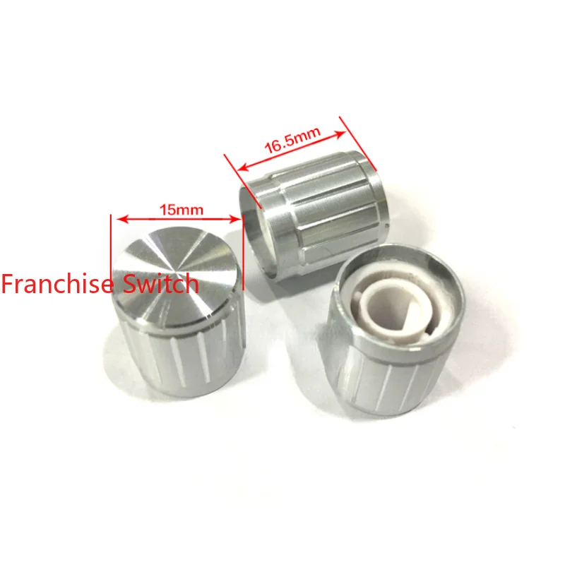 10PCS Workmanship Fine Aluminum Alloy Knob 15MM * 16.5 Silver Half Shaft Hole D-hole Potentiometer