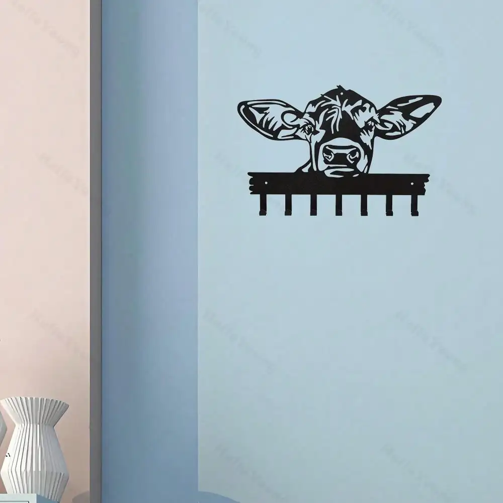 Schwarzer Schmiedeeisen-Wandhaken, Eleganter Mantel- und Küchenhänger für Schlafzimmer, Badezimmer und Eingangsbereich-Dekoration