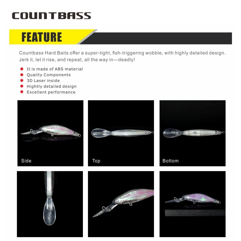 Countbass 10Pcs Blank Hard Lures 65mm/2.6\