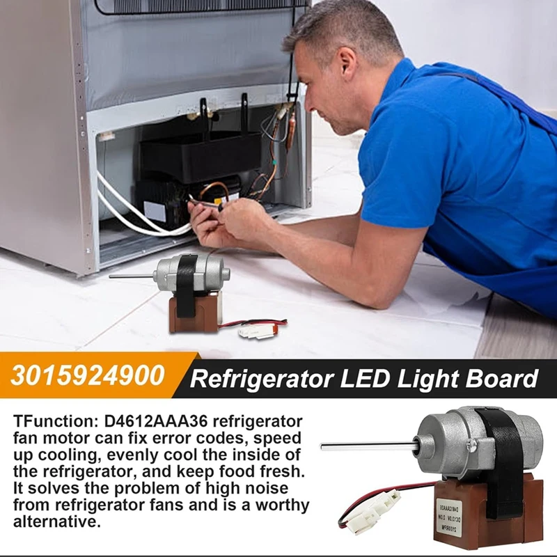 A44F- 3015924900   جزء محرك مروحة تبخير الثلاجة لمروحة محرك الثلاجة كينمور DC13V استبدال D4612AAA36