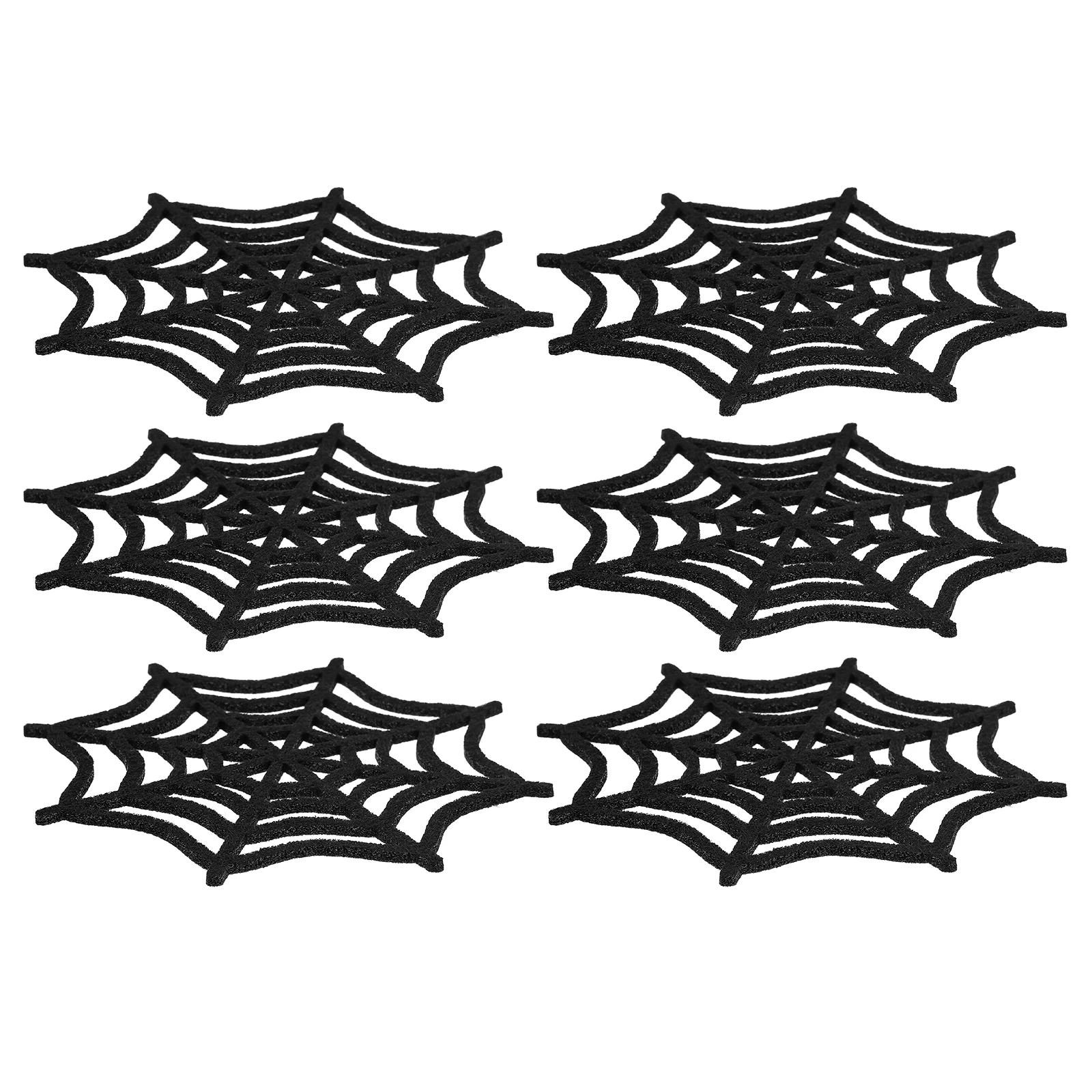 

6Pcs Halloween Spider Web Coasters Felt Material Use Table Protection Party Coaster Halloween Placemats