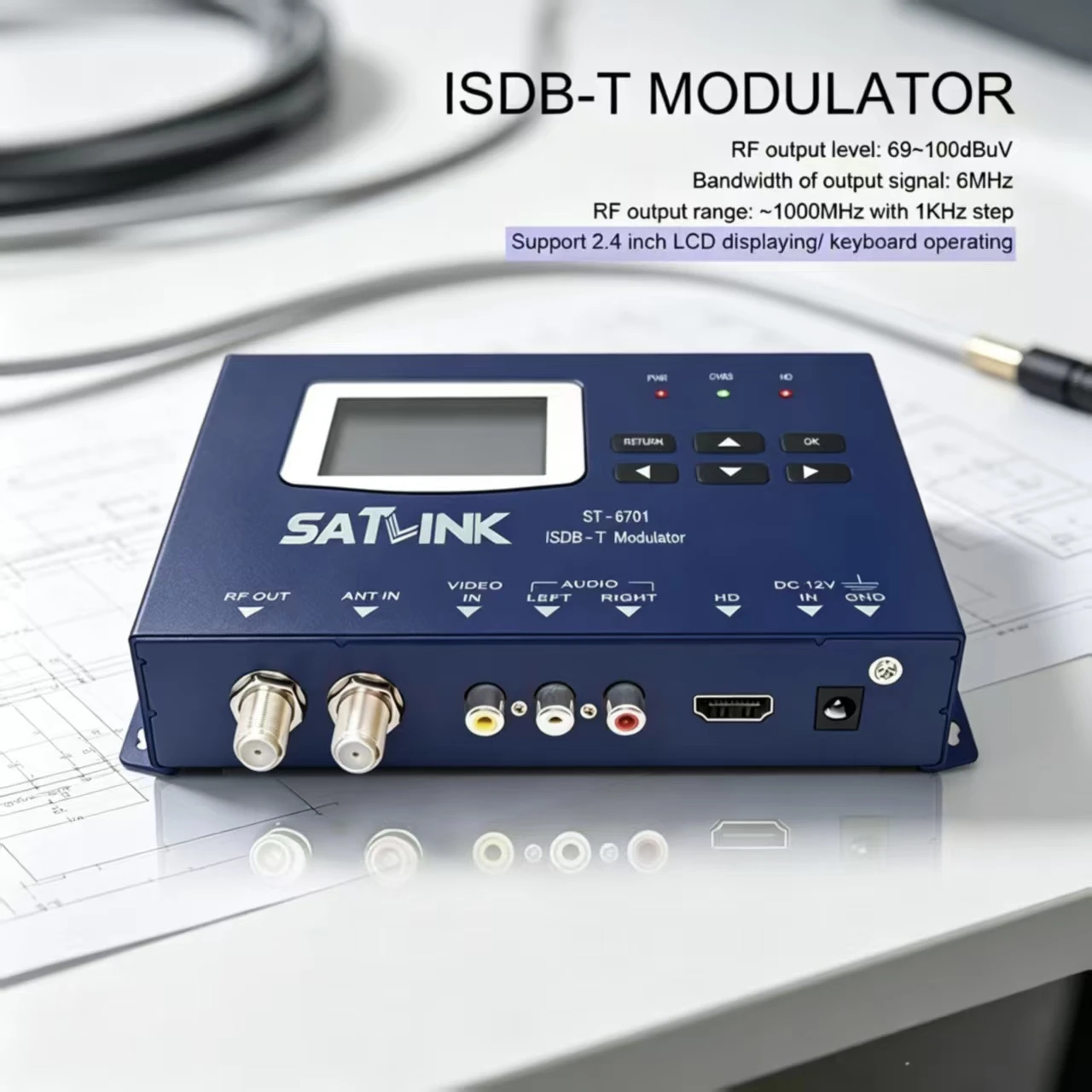 SATLINK ST-6701 HDMI Digital ISDB-T RF Modulator 1CH MPEG1/MPEG4 H.264 AVC Encoder ISDB-T Modulation Equipment For Brazil Japan