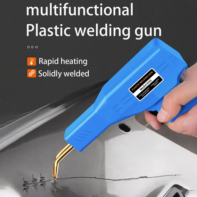 50W Plastic Welding Nail Gun With 4Types Mix 200/1000pcs Staples Auto Body Fender Bumper Repair Kit Heating Welding Machine