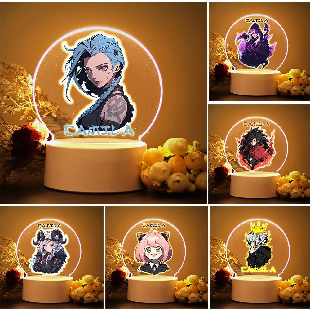 Hot Sale Children's Cartoon Anime Girl Custom Name Night Light Table Bedroom Livingroom Lamp Home Decor Kids 2024 Birthday Gift