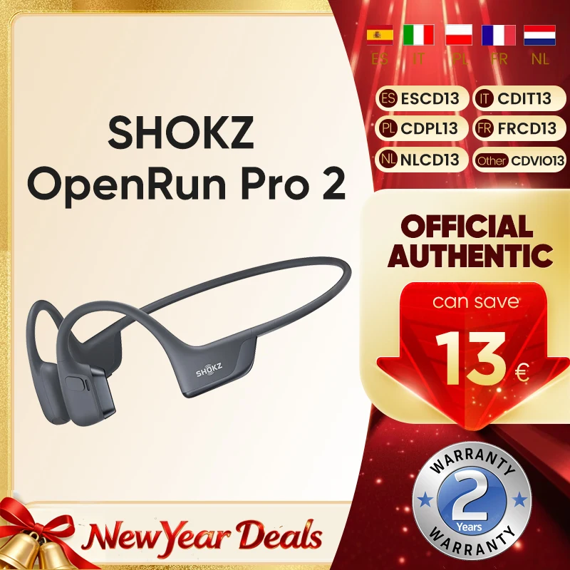 Original SHOKZ OpenRun Pro 2 S820 casque de sport Conduction osseuse sans fil Bluetooth 5.3 casques IP55 étanche 12h lecture