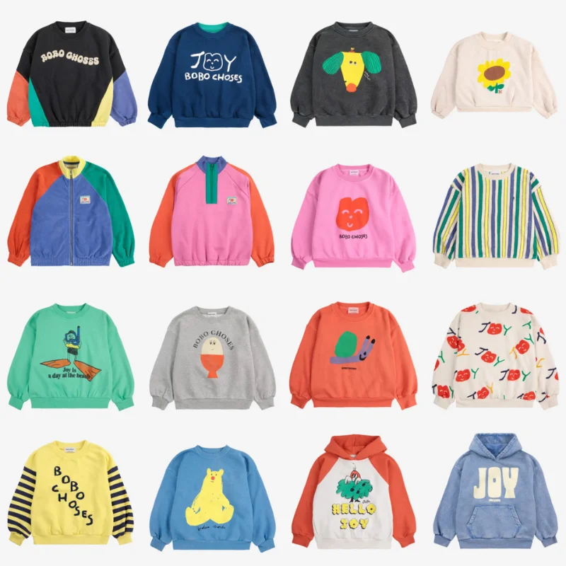 2025New قبل الميلاد ربيع الفتيان والفتيات ملابس رياضية مطبوعة لطيف للأطفال هوديي