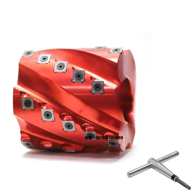 Light Cut Spiral Cutter Head Aluminum Helical Cutterhead with Carbide Inserts Blades for Woodworking Machinery Parts