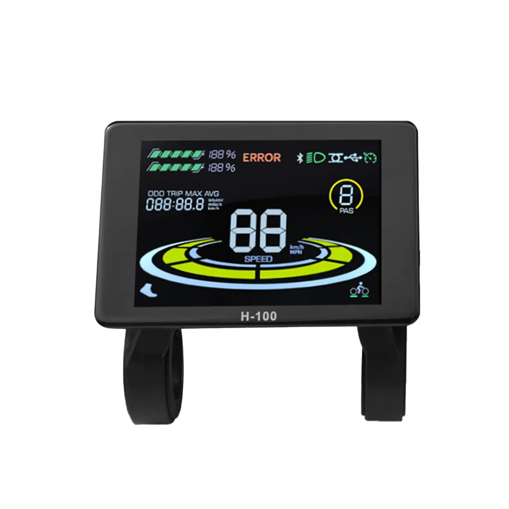 

Ebicycle Display Screen H100 for Electric Bikes 24V 72V Voltage Support with Waterproof 5 Pin Connector and Fault Code Display