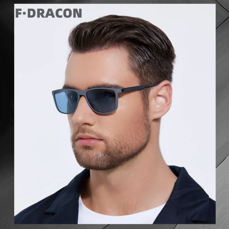 

F·DRACON New Ultra Light Boxy Men's Sunglasses Fashionable Polarized Sunglasses Fishing And Driving Retro Sunglasses 63761